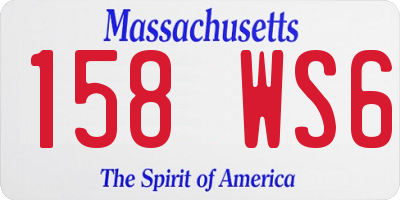 MA license plate 158WS6