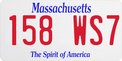 MA license plate 158WS7