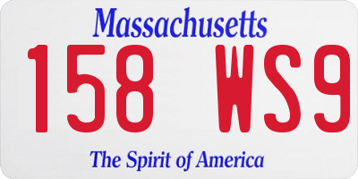 MA license plate 158WS9