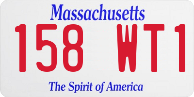 MA license plate 158WT1