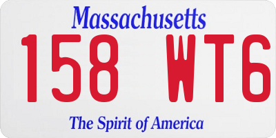 MA license plate 158WT6