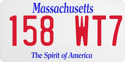 MA license plate 158WT7