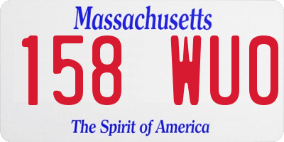 MA license plate 158WU0