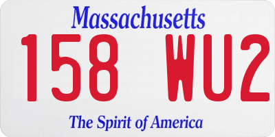 MA license plate 158WU2