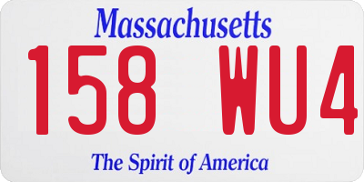 MA license plate 158WU4