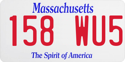 MA license plate 158WU5