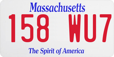 MA license plate 158WU7