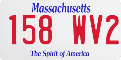 MA license plate 158WV2