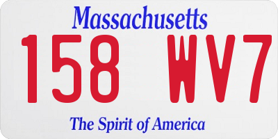 MA license plate 158WV7