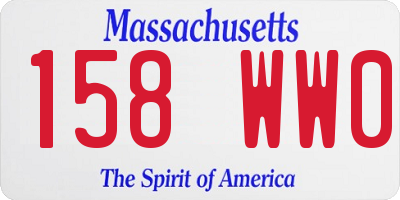 MA license plate 158WW0