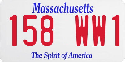 MA license plate 158WW1