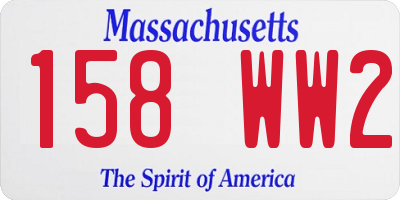 MA license plate 158WW2