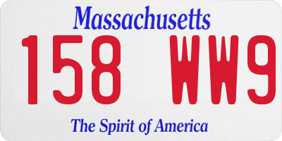 MA license plate 158WW9