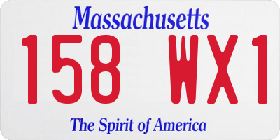 MA license plate 158WX1