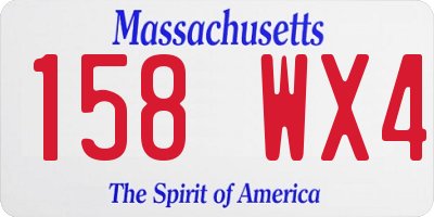 MA license plate 158WX4