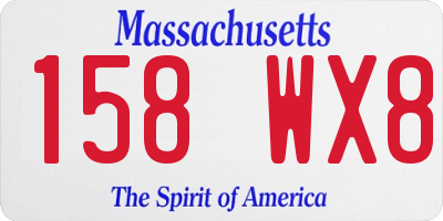 MA license plate 158WX8