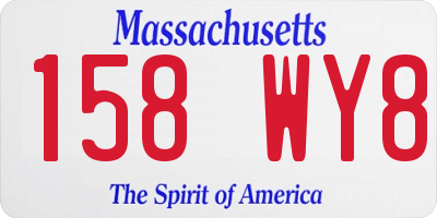 MA license plate 158WY8