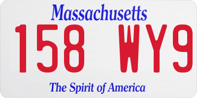 MA license plate 158WY9