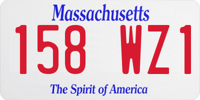 MA license plate 158WZ1