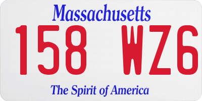 MA license plate 158WZ6