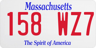 MA license plate 158WZ7