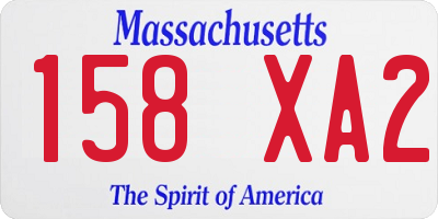 MA license plate 158XA2