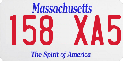 MA license plate 158XA5