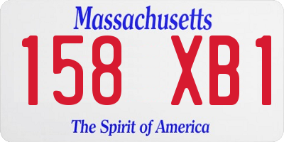 MA license plate 158XB1