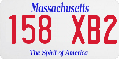 MA license plate 158XB2