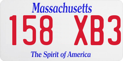 MA license plate 158XB3