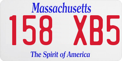 MA license plate 158XB5