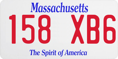 MA license plate 158XB6