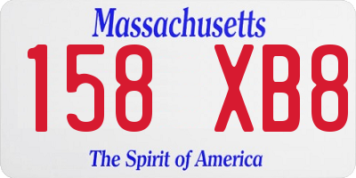 MA license plate 158XB8