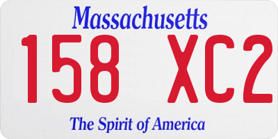 MA license plate 158XC2