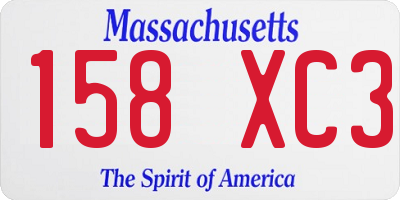 MA license plate 158XC3
