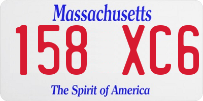MA license plate 158XC6