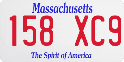 MA license plate 158XC9