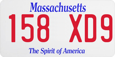 MA license plate 158XD9