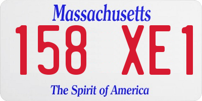 MA license plate 158XE1