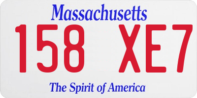 MA license plate 158XE7