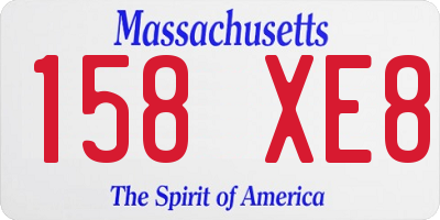 MA license plate 158XE8