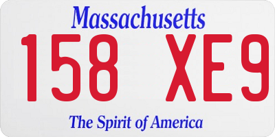 MA license plate 158XE9