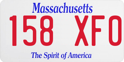 MA license plate 158XF0