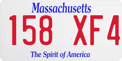 MA license plate 158XF4