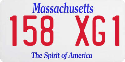 MA license plate 158XG1