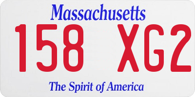 MA license plate 158XG2