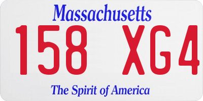 MA license plate 158XG4