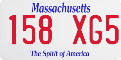 MA license plate 158XG5