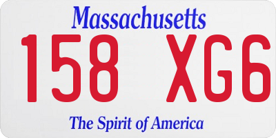 MA license plate 158XG6