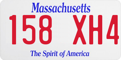 MA license plate 158XH4